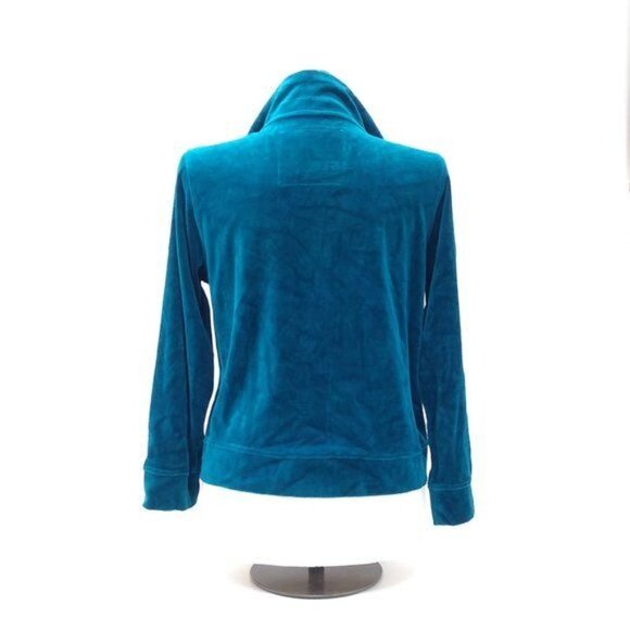 Onque Casuals Elements of Style Velour Jacket Large Snap Fasten Casual Comfort - Picture 8 of 10